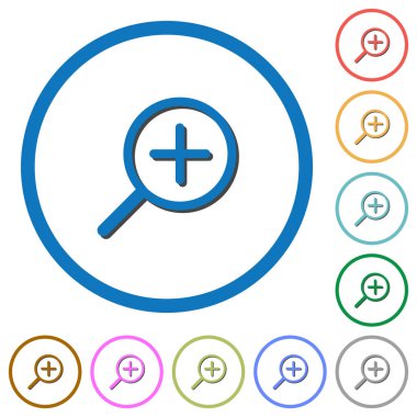 Gölgeler ve anahatları ile simgeleri zoom