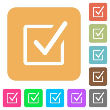 İşaretli kutu yuvarlak kare düz simgeler