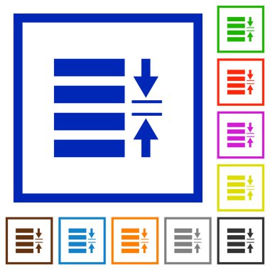 Satır aralığı düz çerçeveli simgeleri ayarlamak