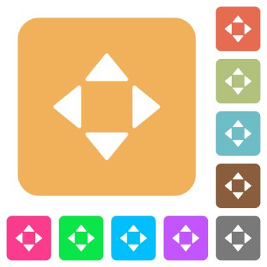 Kontrol okları yuvarlak kare düz simgeler