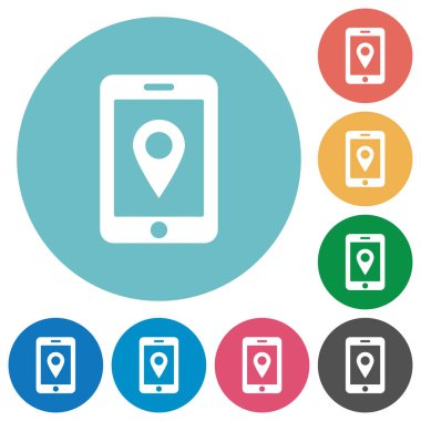 Mobil navigasyon düz yuvarlak simgeler