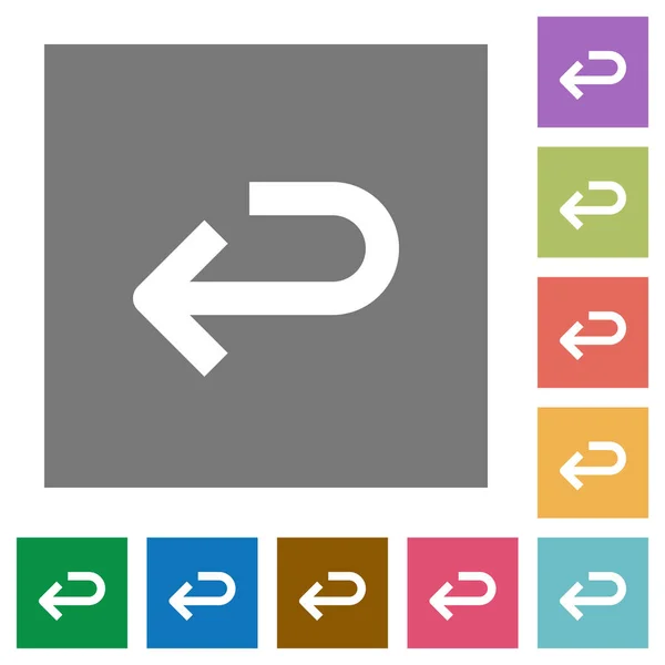 Flèche arrière carrés icônes plates — Image vectorielle