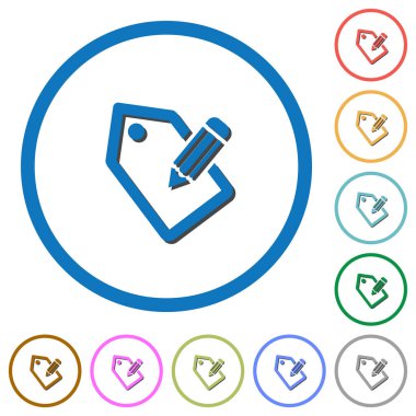 Gölgeler ve anahatları ile kalem simgelerle etiketleme