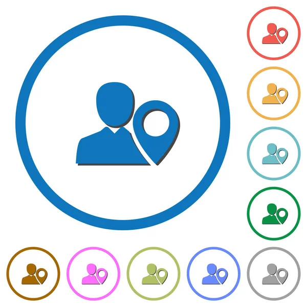 Kullanıcı konumu simgelerle gölgeler ve anahatlar