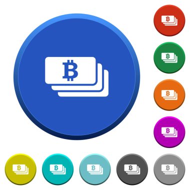 Bitcoin banknotlar eğimli düğmeleri
