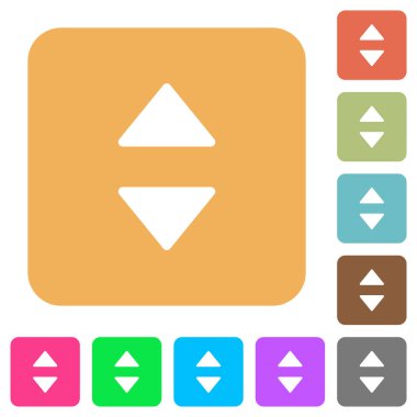 Dikey kontrol okları yuvarlak kare düz simgeler