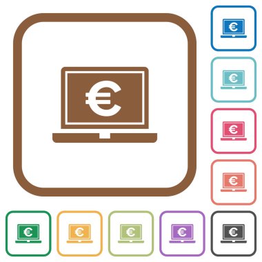 Euro işareti basit simgeler ile dizüstü bilgisayar