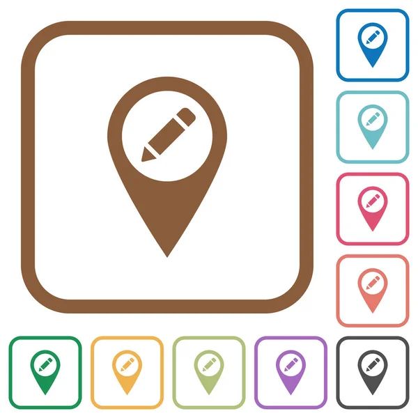Renommer l'emplacement de la carte GPS icônes simples — Image vectorielle