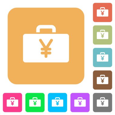 Yen çanta yuvarlak kare düz simgeler