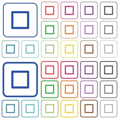 Medya durdurmak düz renk simgeleri özetlenen
