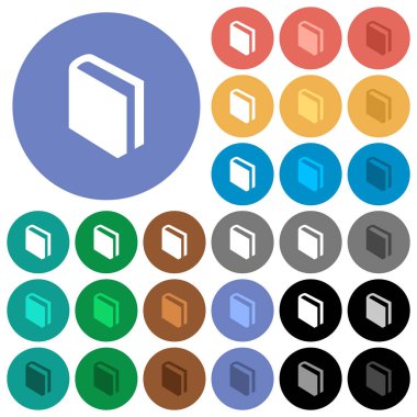 Tek kitap düz çok yuvarlak simgeler renkte