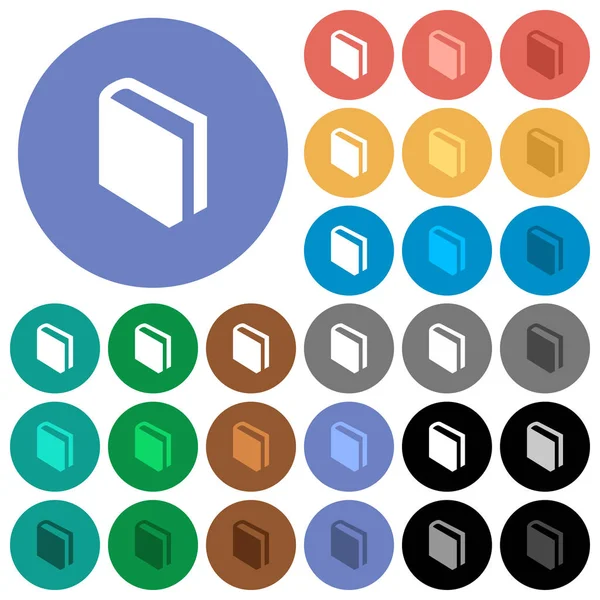 Tek kitap düz çok yuvarlak simgeler renkte