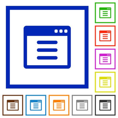 Uygulama seçenekleri düz çerçeveli simgeleri