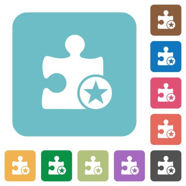 Rütbe eklenti yuvarlak kare düz simgeler