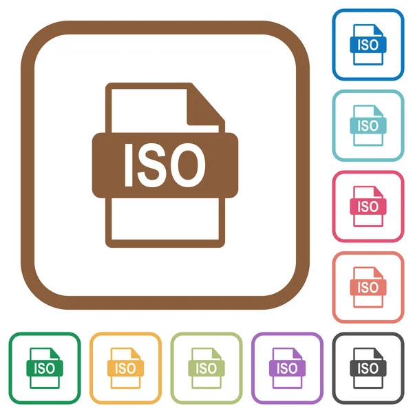 ISO file format simple icons — Stock Vector