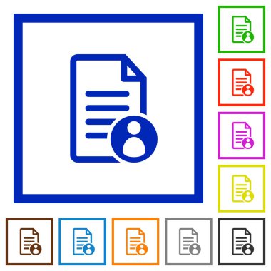 Belge sahibi düz çerçeveli simgeler