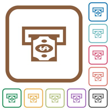 Doları banka Atm basit simgeler