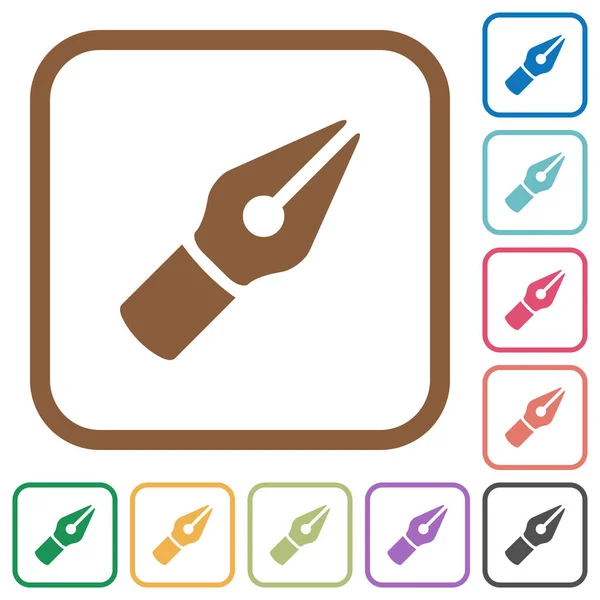 Vector pluma iconos simples — Vector de stock