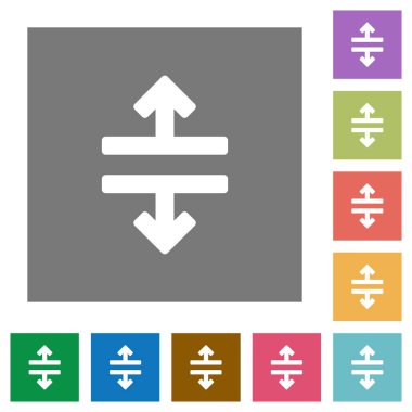 Yatay bölme kare düz simgeler
