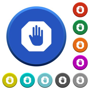 Dur işareti eğimli düğmeleri sekizgen şeklinde