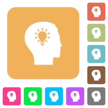 Fikir yuvarlak kare düz simgeler