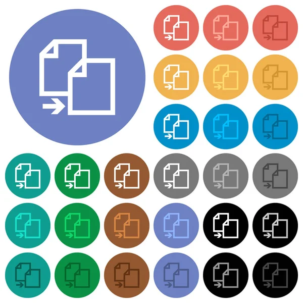 Copier élément rond plat multi icônes de couleur — Image vectorielle