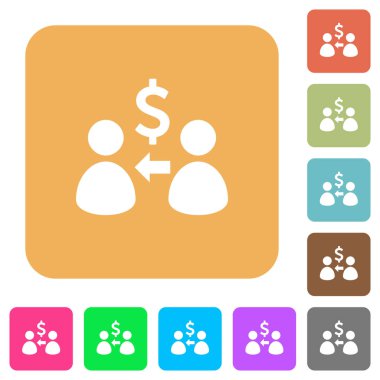 Dolar yuvarlak kare almak düz simgeler