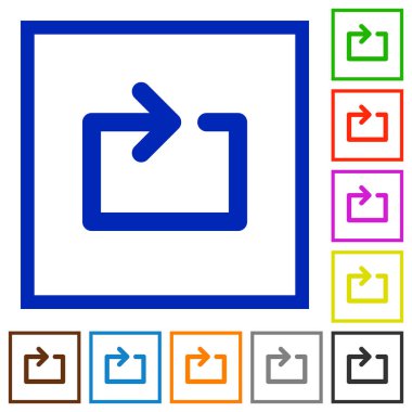 Medya düz çerçeveli simgeler döngü