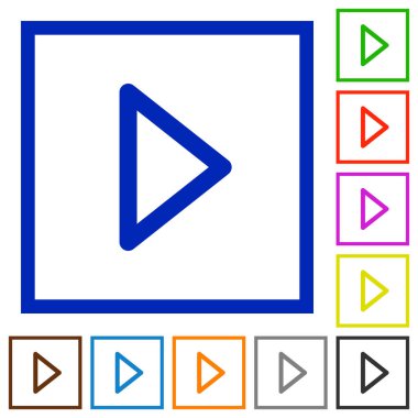 Oyun kitle iletişim araçları düz çerçeveli simgeler