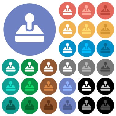 Düz çok yuvarlak retro oyun çubuğu simgeleri renkli