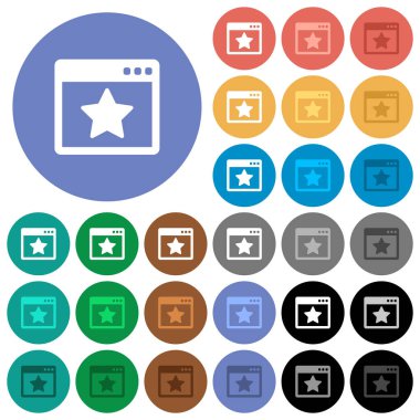 Favori uygulama düz çok yuvarlak simgeler renkte