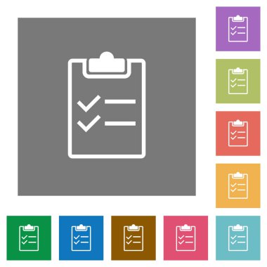 Denetim listesi kare düz simgeler