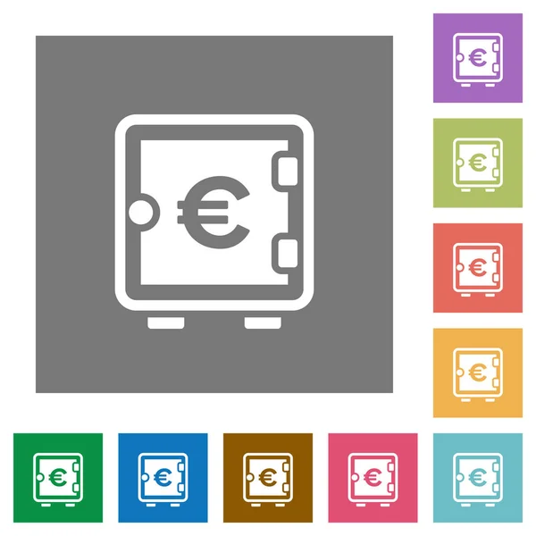 Euron stark box square platt ikoner — Stock vektor