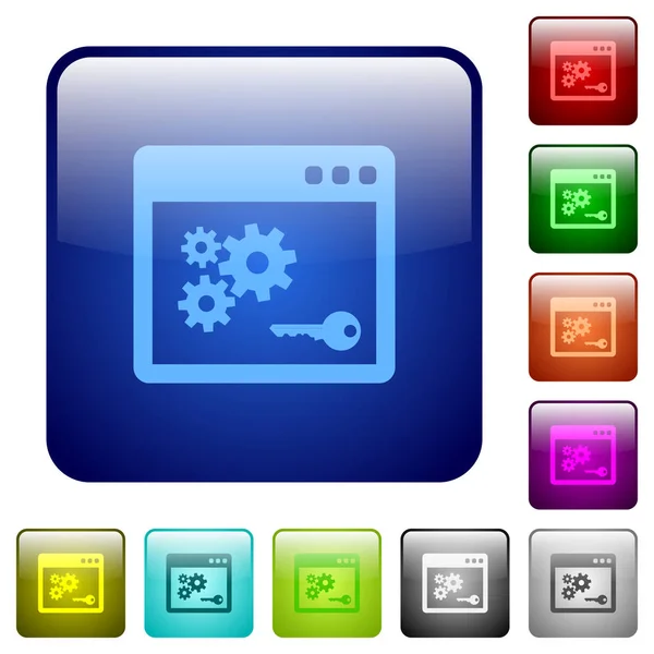 API κλειδί χρώματος τετράγωνα κουμπιά — Διανυσματικό Αρχείο