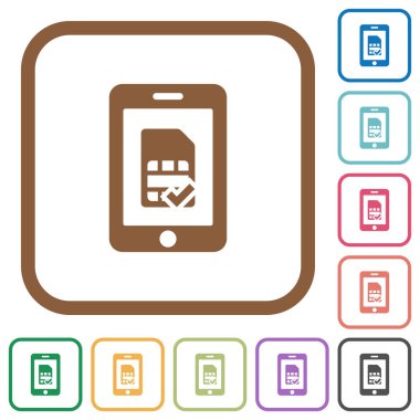 Mobil simcard basit simgeler kabul