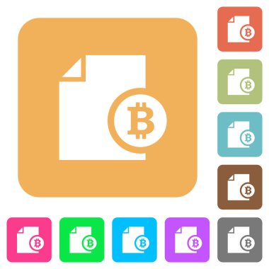 Bitcoin rapor yuvarlak kare düz simgeler