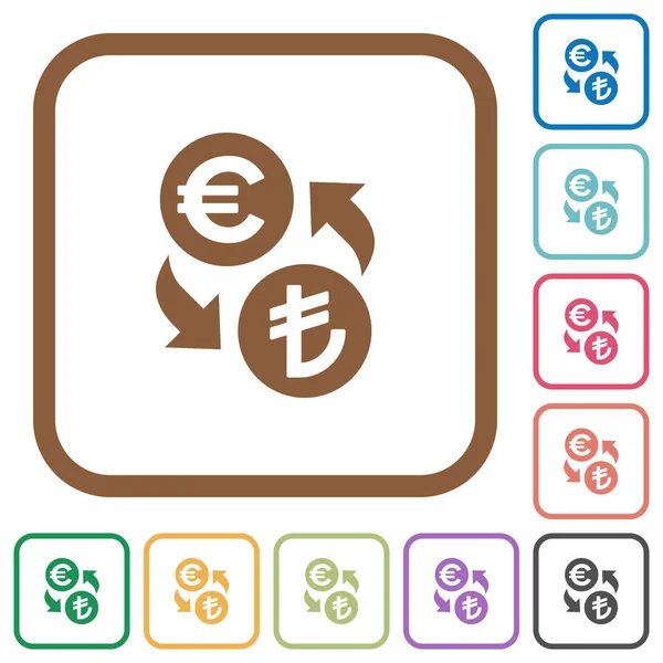 Euro Lira money exchange simple icons — Stock Vector