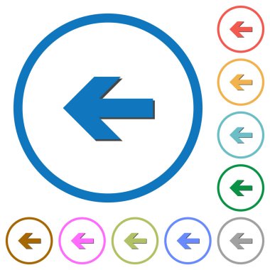 Gölgeler ve anahatları ile sol ok simgeleri