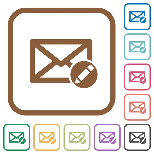 Scrivi e-mail icone semplici — Vettoriale Stock