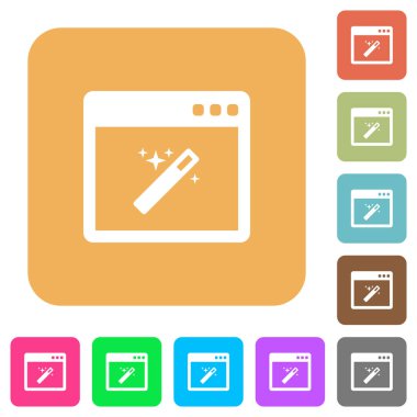 Uygulama Sihirbazı yuvarlak kare düz simgeler