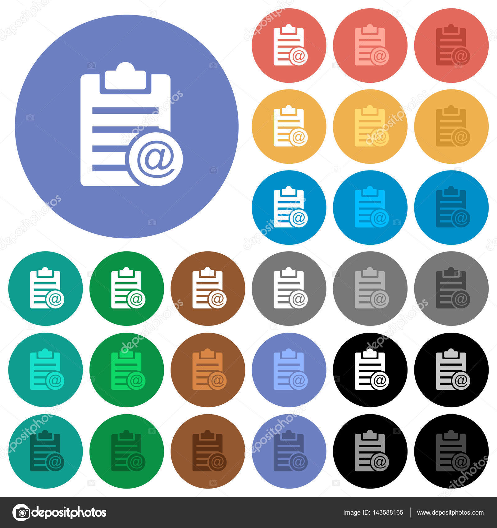 Send note as email round flat multi colored icons Stock Vector by ...