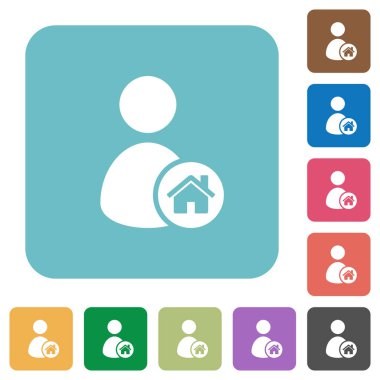 Kullanıcı ev yuvarlak kare düz simgeler