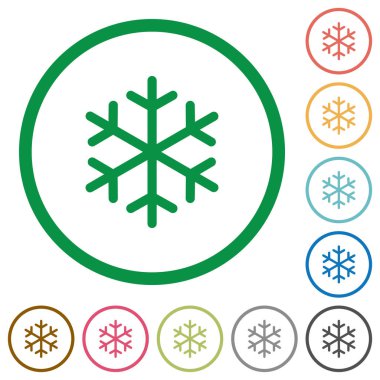 Anahatları ile tek kar tanesi düz simgeler