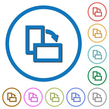 Gölgeler ve ana hatlarıyla doğru simgelerle döndürmek