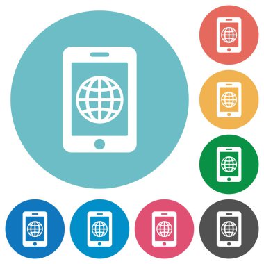 Mobil internet düz yuvarlak simgeler