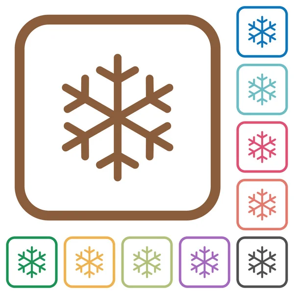 Single snowflake simple icons — Stock Vector