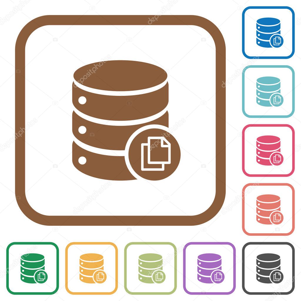 Copy database simple icons