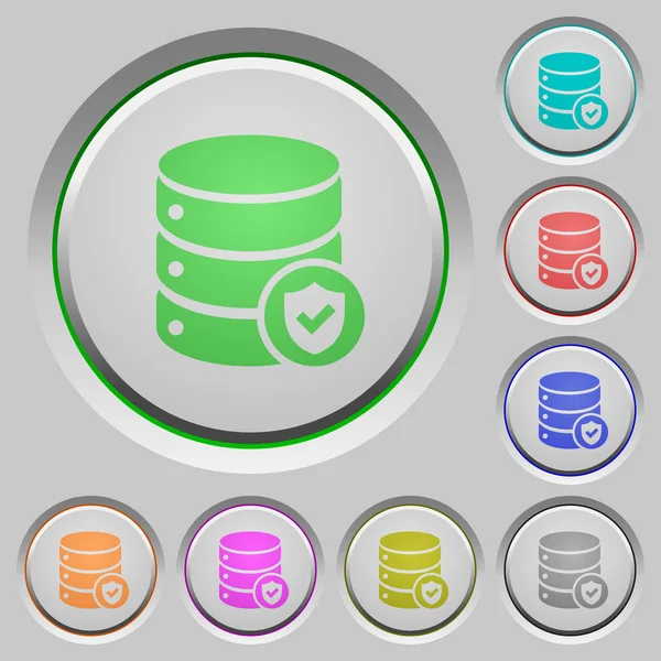 Botones de base de datos protegidos — Vector de stock