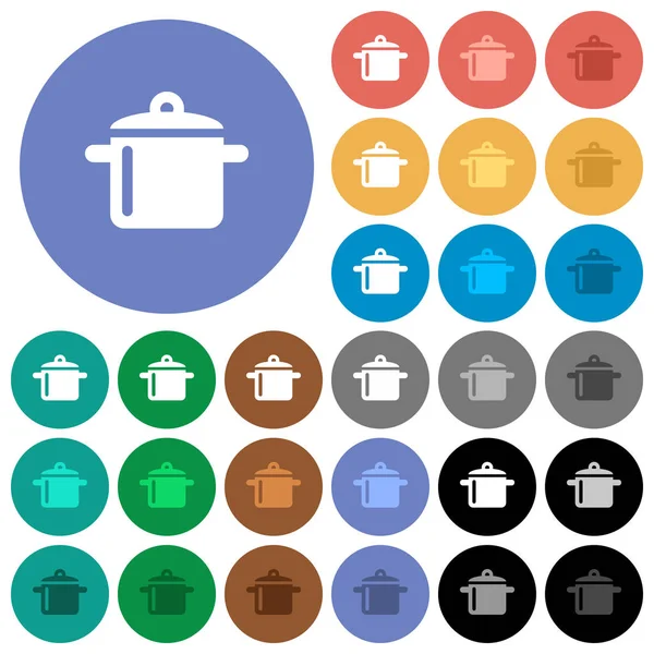 Cocina redonda plana iconos multicolores — Vector de stock