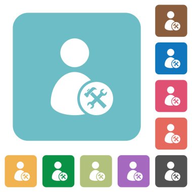 Kullanıcı hesabı araçları yuvarlak kare düz simgeler